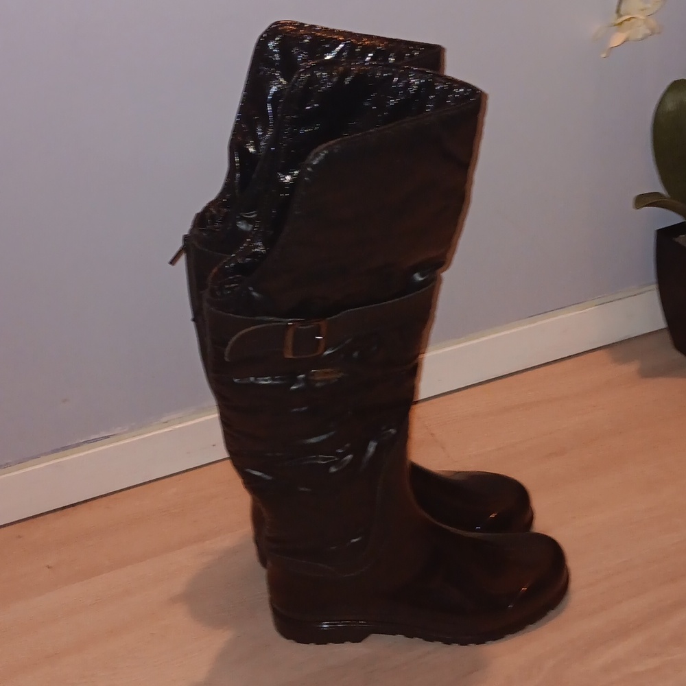 Pajar Black over the Knee quilted Rainboots NWT - Picture 2 of 7